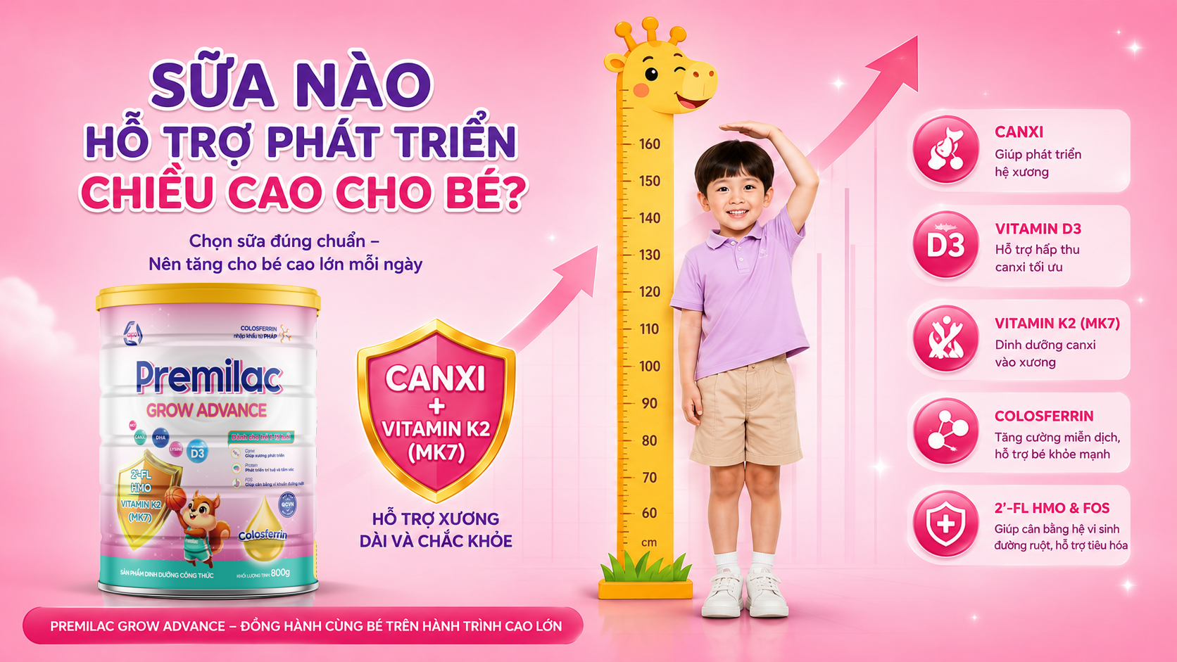 Sữa nào hỗ trợ phát triển chiều cao cho bé