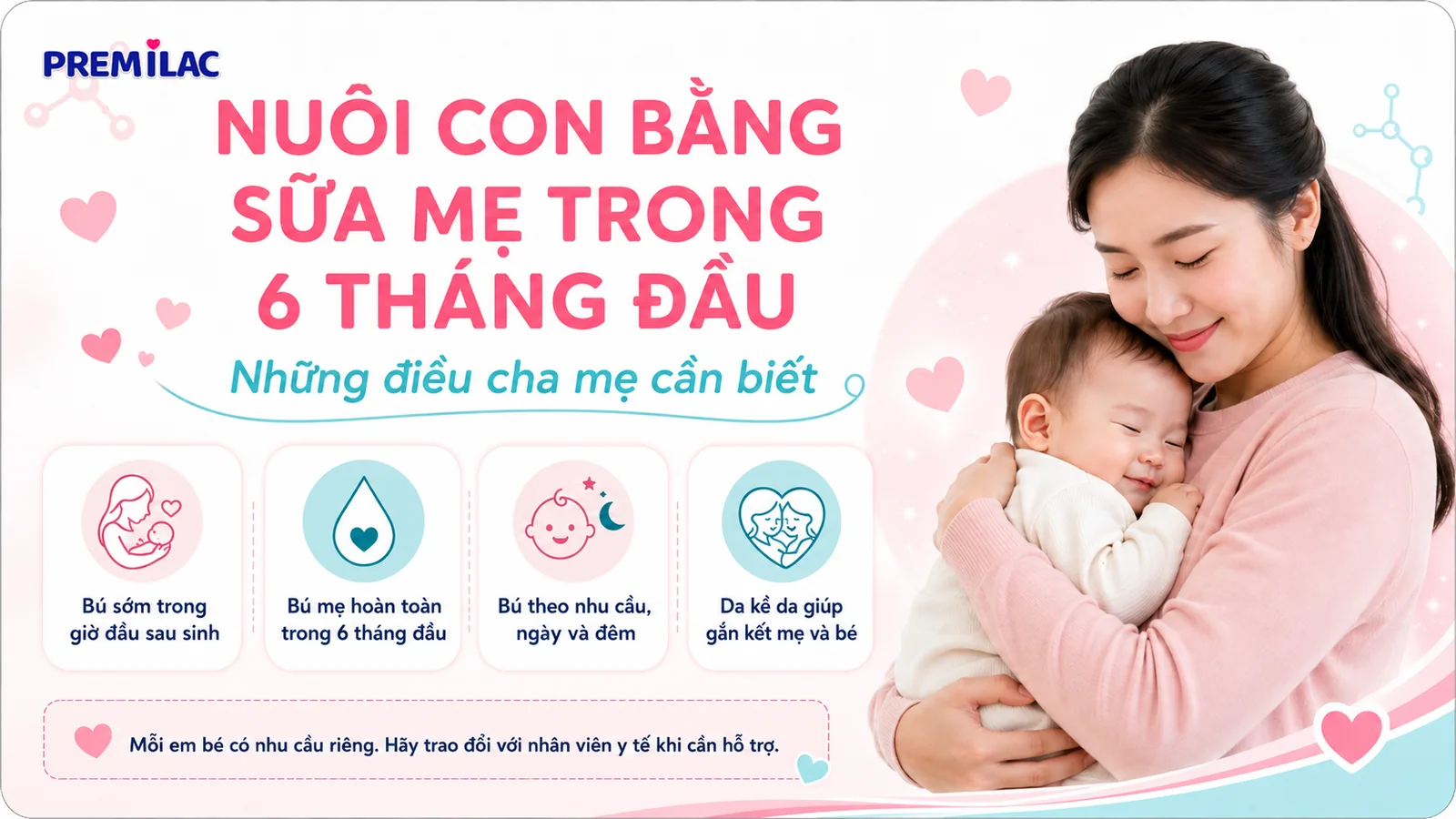 Nuôi con bằng sữa mẹ trong 6 tháng đầu: Những điểm cốt lõi cha mẹ nên biết