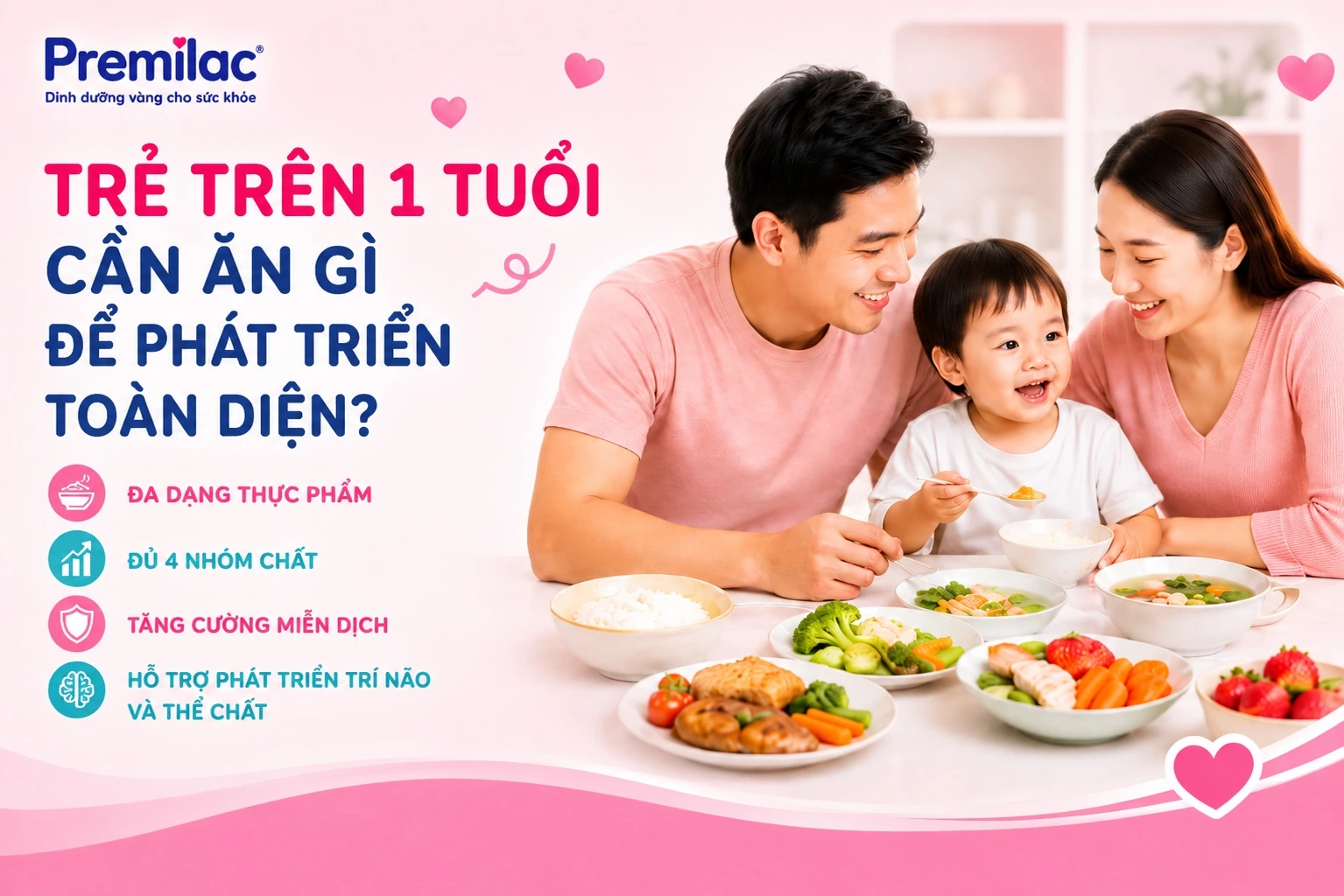 Trẻ trên 1 tuổi cần ăn gì để phát triển toàn diện?